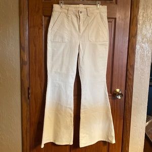 American Eagle cream corduroy flare size 10